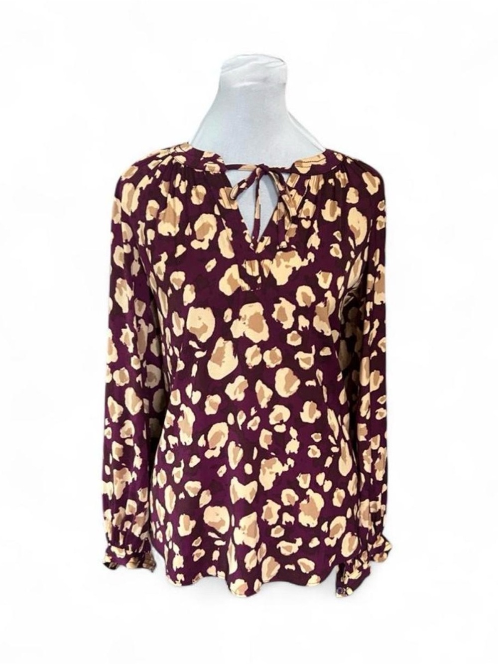 Nine West burgundy and beige blouse in XS